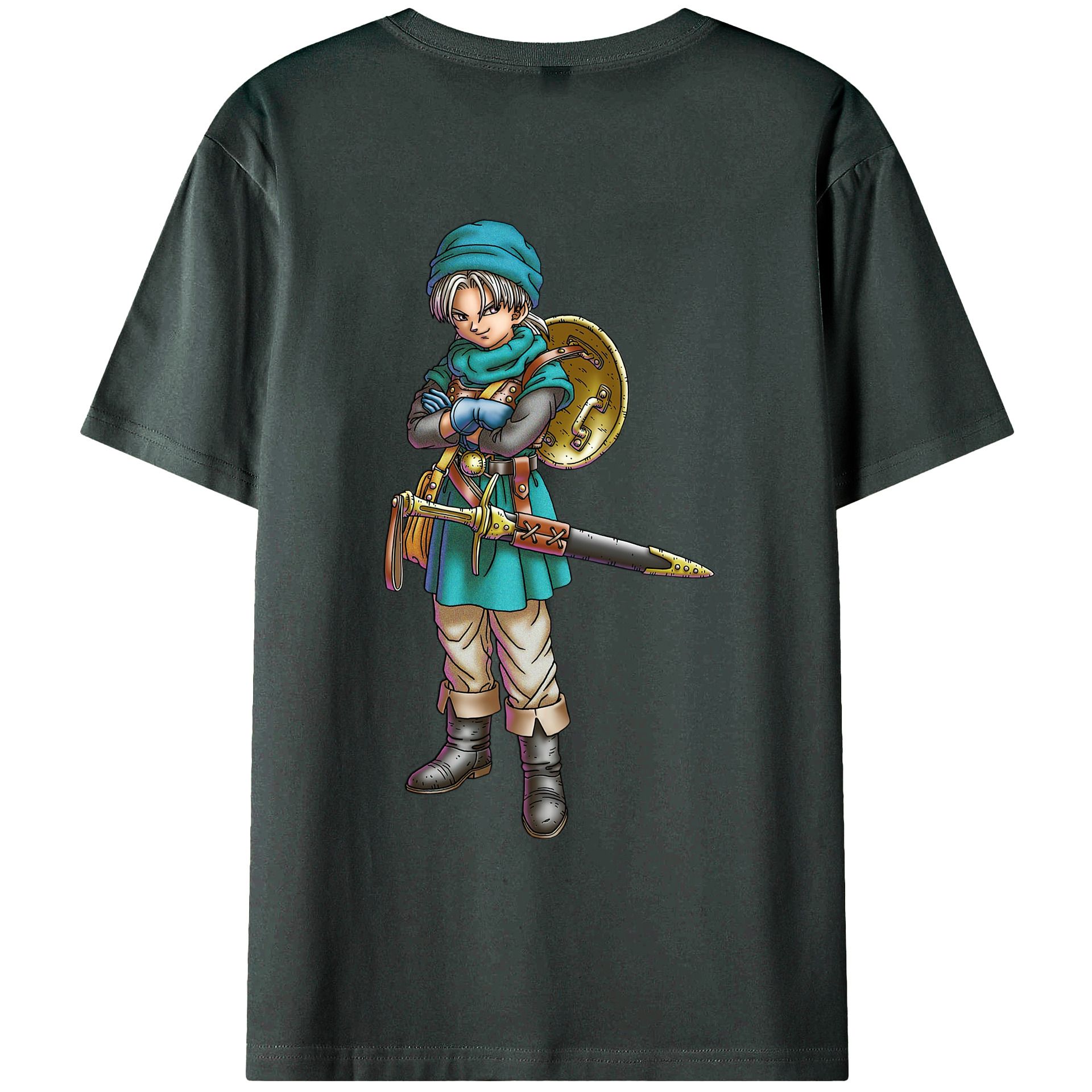 （画像用） ドラゴンクエスト Doragon Kuesuto Dragon Quest 綿100％ メンズ半袖Tシャツ（バックプリント） 通気性
